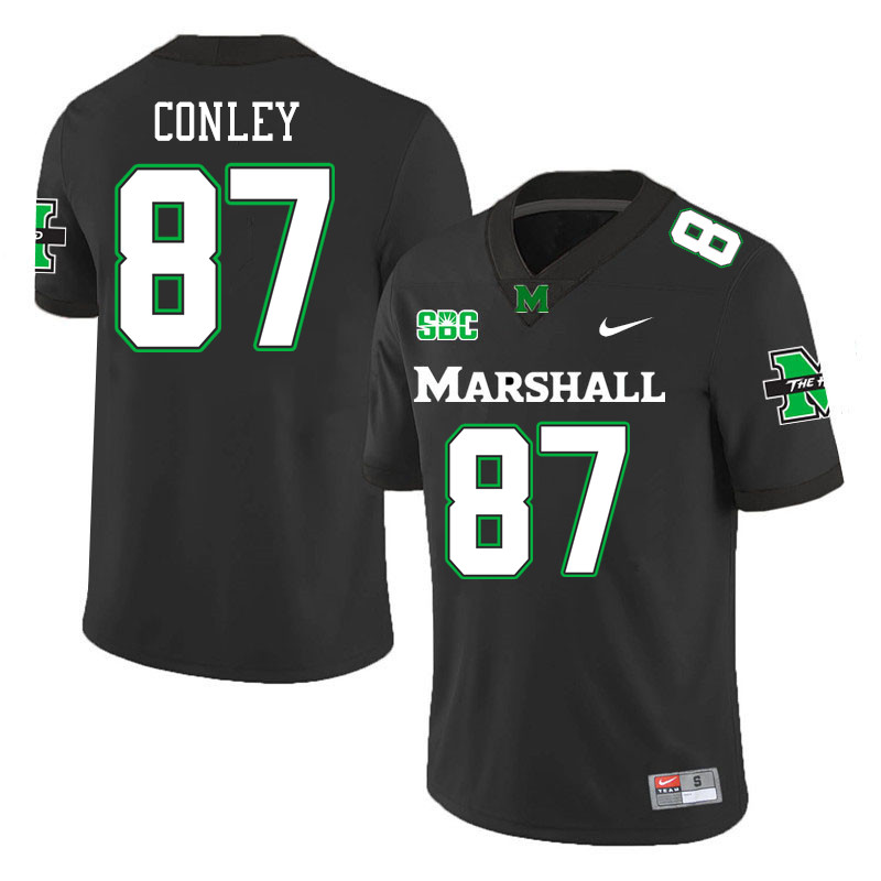 Men #87 Cade Conley Marshall Thundering Herd SBC Conference College Football Jerseys Stitched-Black